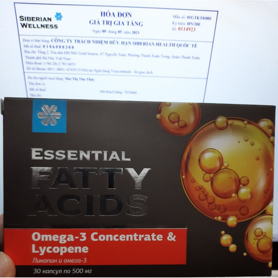 Essential Fatty Acids Omega3 Concentrate & Lycopene tốt cho tim mạch