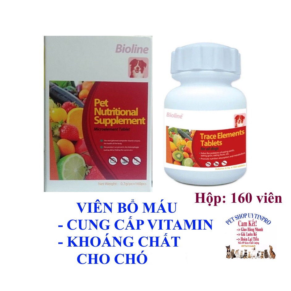 Viên bổ sung máu, Vitamin, Khoáng chất, Vi lượng cho Chó Bioline Pet