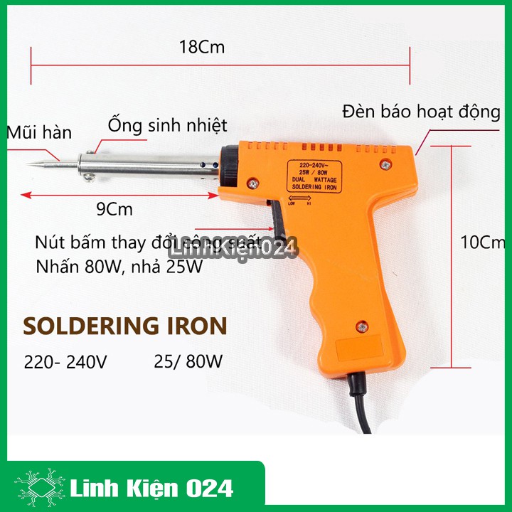 Mỏ Hàn Nhiệt Dạng Súng Soldering IRON Hai Chế Độ 25W80W Shopee Việt Nam