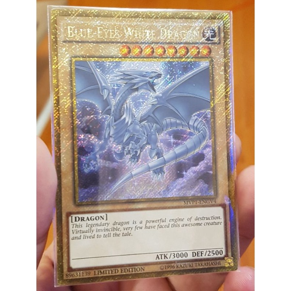 Lá bài Blue Eyes White Dragon MVP1 ENGV4 Gold Secret Rare Hàng UK