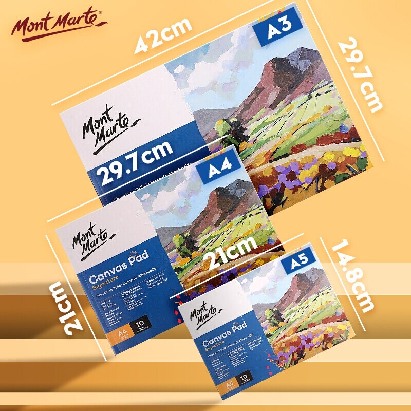 [DA ĐEN] Sổ Canvas Pad Mont Marte Vẽ Acrylic 10 Tờ A3/A4/A5 Shopee