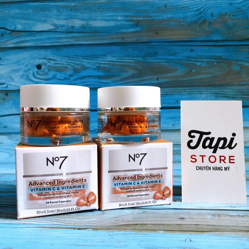 Viên nang serum No7 Advanced Ingredients Vitamin C & Vitamin E Facial