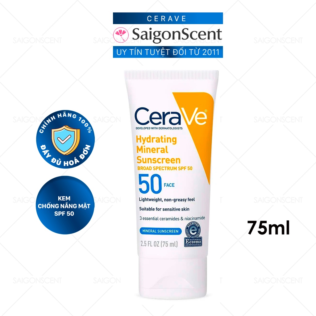 CeraVe Hydrating Sunscreen Face SPF 50 Kem chống nắng (75mL) Shopee Việt Nam