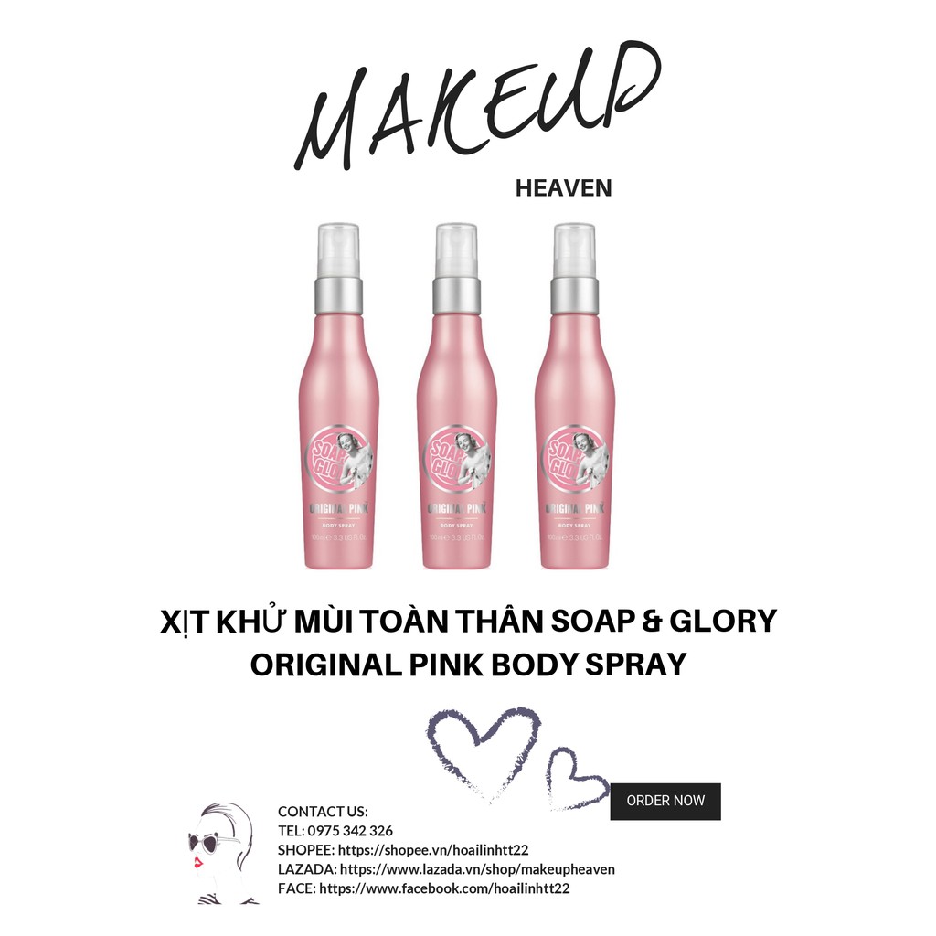 Xịt thơm khử mùi cơ thể Soap & Glory Original Pink Body Spray (Bill USA