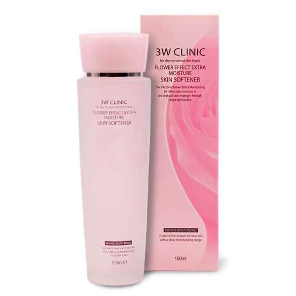 Nước hoa hồng 3W CLINIC FLOWER EFFECT EXTRA MOISTURE SKIN SOFTENER