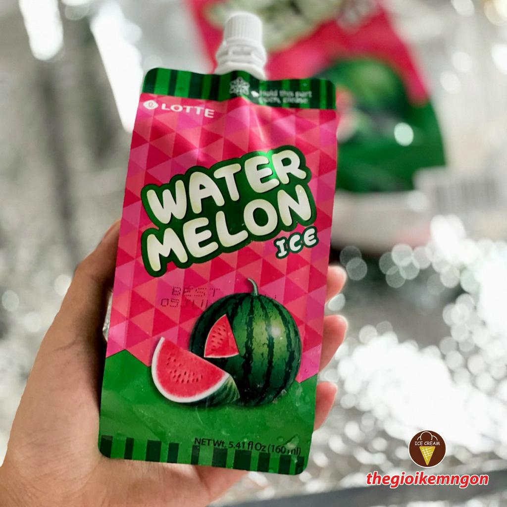 Kem túi tuyết dưa hấu Lotte Watermelon Ice Hàn Quốc 160ML Shopee Việt Nam