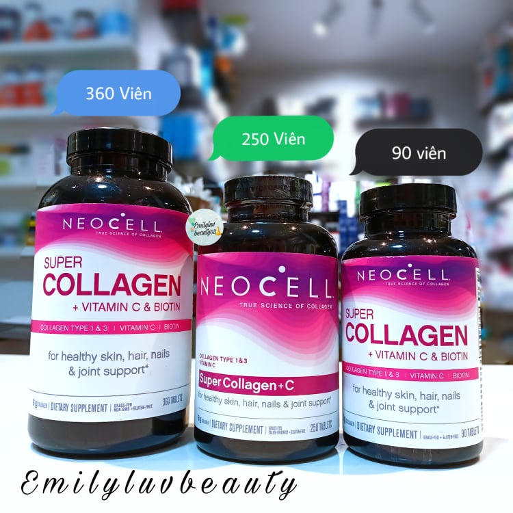 Neocell Super Collagen + C type 1&3 đủ 3 size Shopee Việt Nam