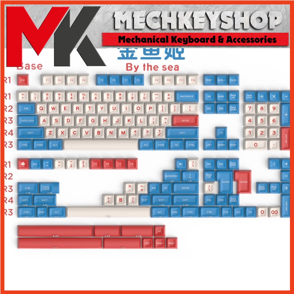 Bộ nút Keycap By The Sea SA AIFEI 172 nút bàn phím ABS DOUBLE SHOT