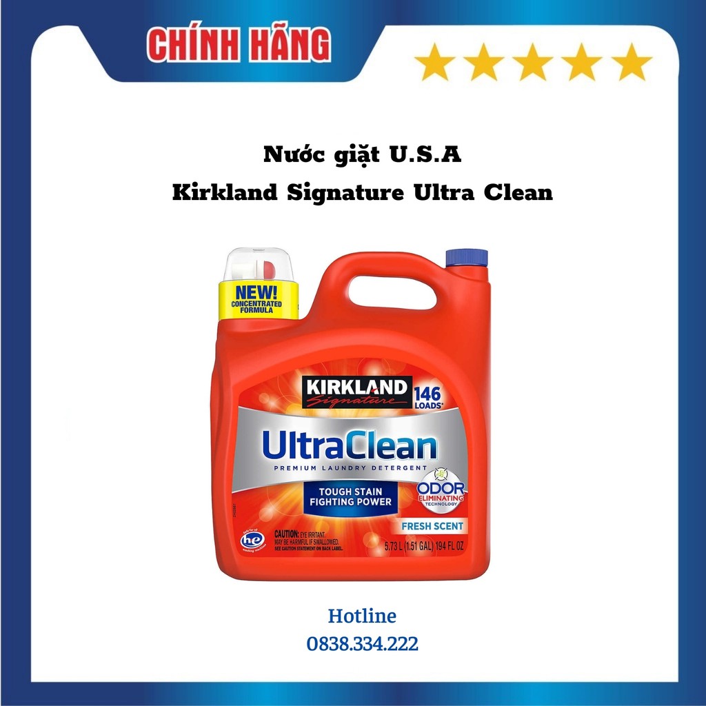 [HCM] Nước giặt Kirkland Ultra Clean Premium Laundry Detergent 5.73L