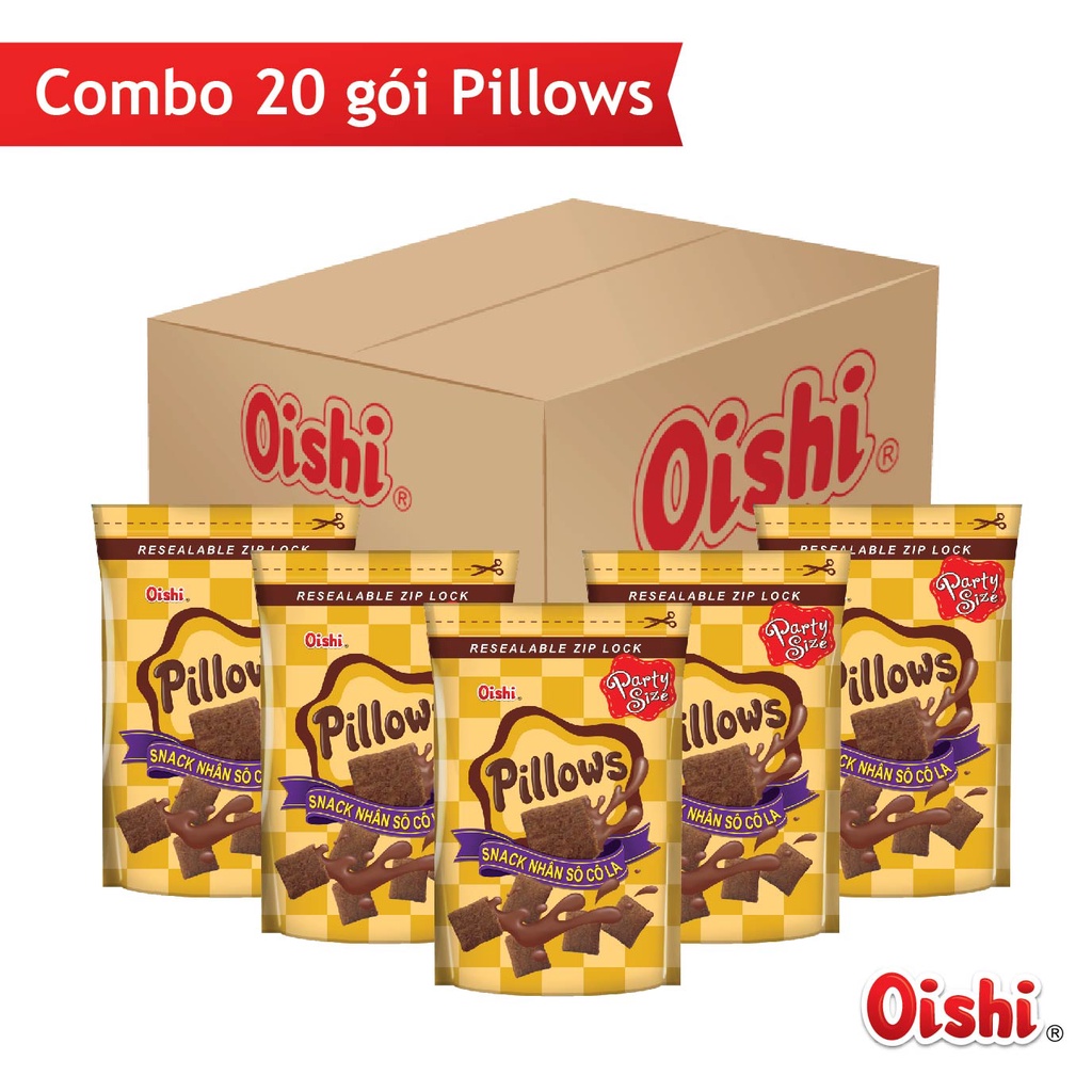 Combo 20 gói Oishi Snack Nhân Vị Socola Pillows (80g/gói) Shopee Việt Nam