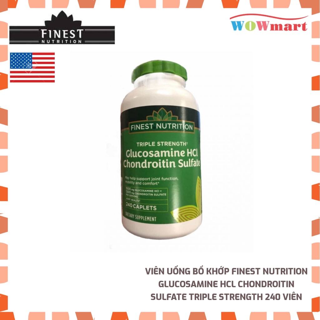 Viên uống bổ khớp Finest Nutrition Glucosamine HCl Chondroitin Sulfate