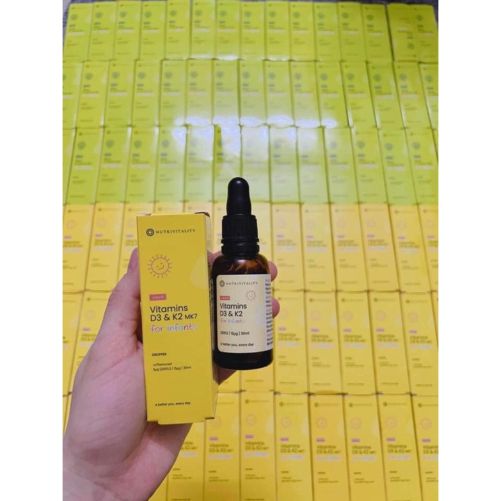 Vitamin D3 K2 MK7 Nutrivitality nội địa Anh 30ml Shopee Việt Nam