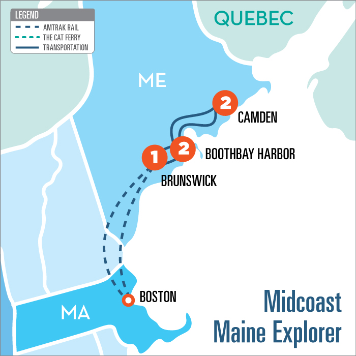 Midcoast Maine Explorer Downeaster Vacation Travel Packages to Maine, Boston and Nova Scotia