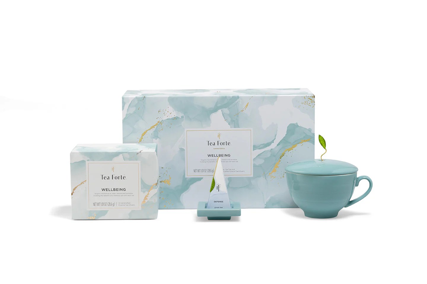 Tea Forté Wellbeing Gift Set down etc