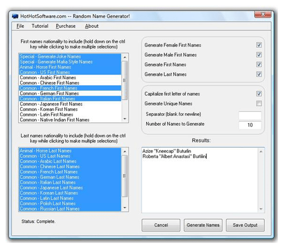 Random Name Generator Other Utilities Software for PC