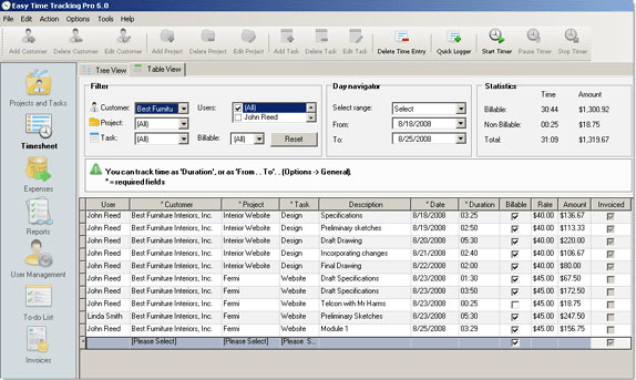 Easy Time Tracking Pro Accounting Software for Mac & PC