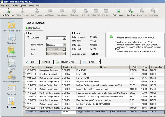 Easy Time Tracking Pro Accounting Software for Mac & PC