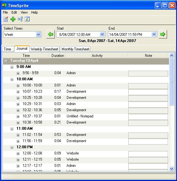 TimeSprite Time Tracking Software Download for PC