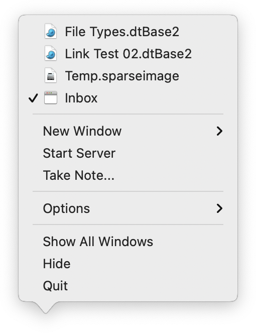 Menus : The Dock menu