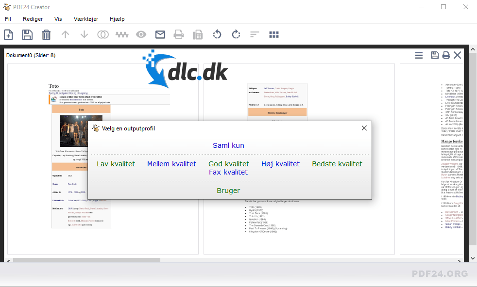 Download PDF24 Creator gratis her DLC.dk