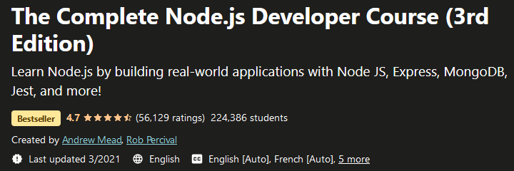 Udemy The Complete Node.js Developer Course (3nd Edition
