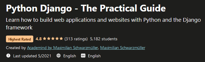 Udemy Python Django The Practical Guide 20215 Downloadly
