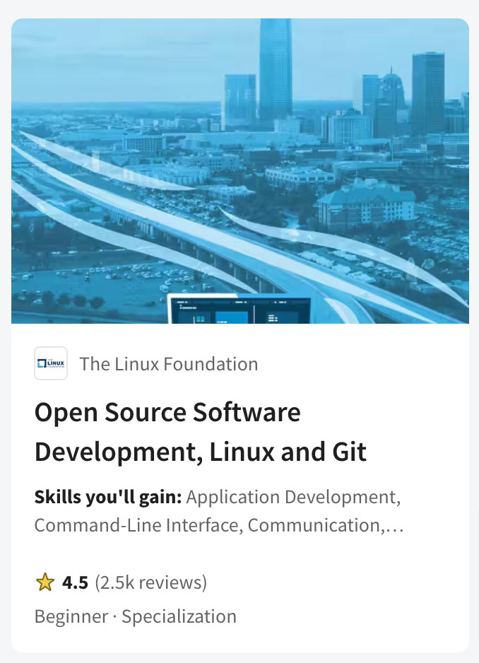 Coursera Open Source Software Development, Linux and Git