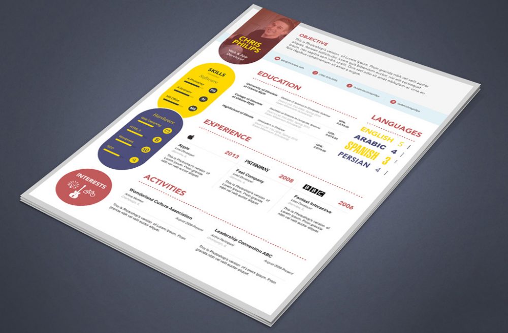 Creative Web Designer Developer Resume Template PSD