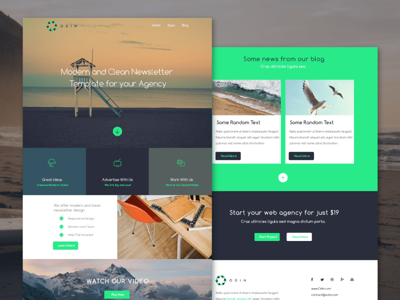 Modern Newsletter Template PSD Download PSD
