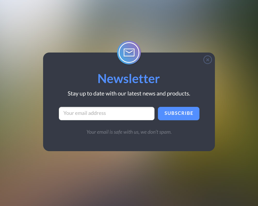 Newsletter Form Popup Design Free PSD Download PSD