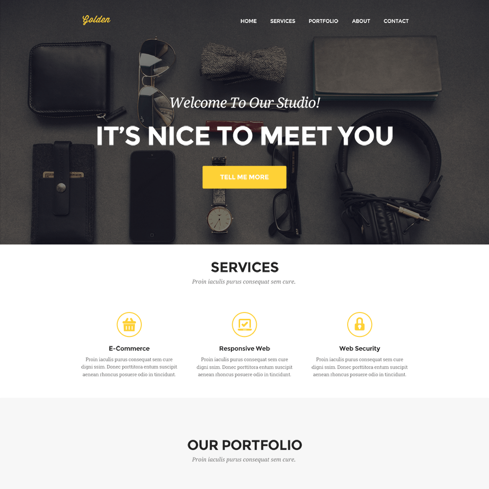 Clean Personal Portfolio Website Template PSD Download PSD