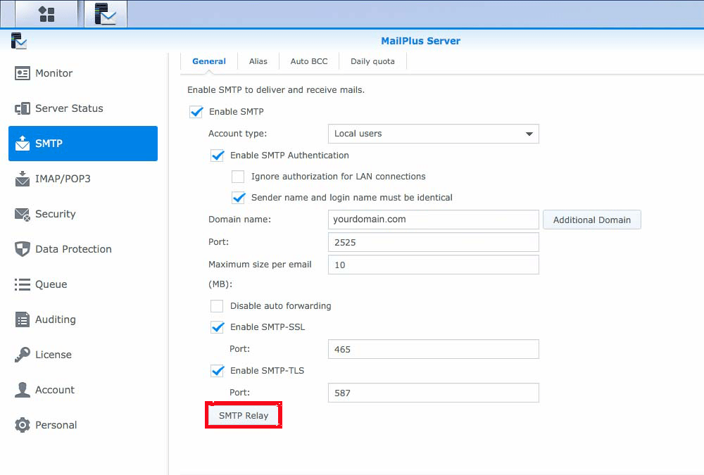 How to set up Synology MailPlus with your own domain name Inbound SMTP