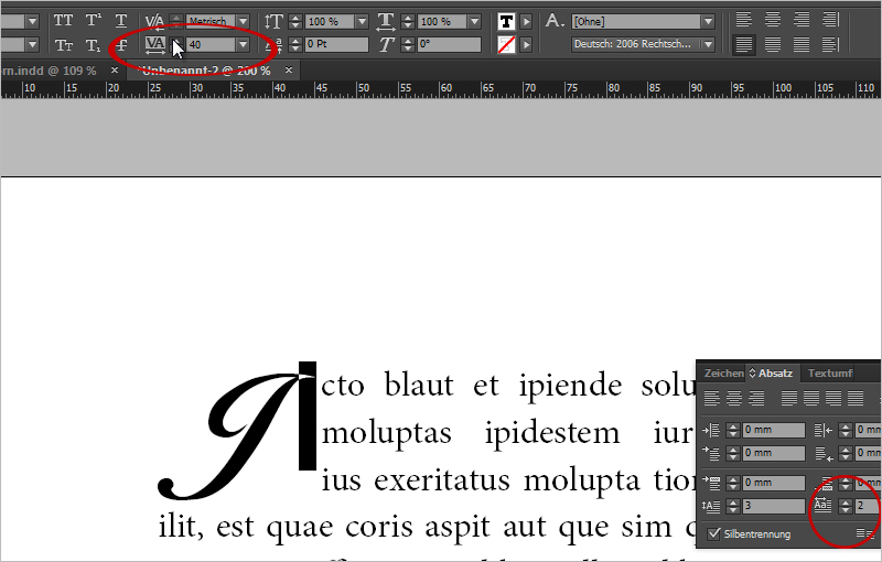 Initialen gestalten InDesign Initial InDesignTutorials.de