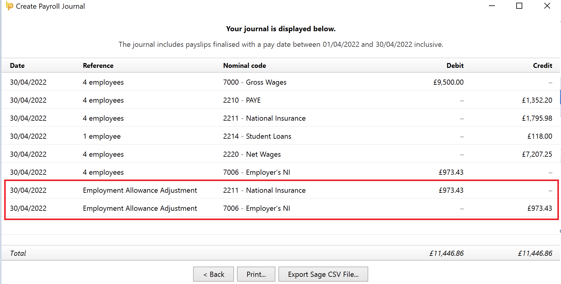 Nominal Ledger Mapping Custom Items (e.g employment allowance