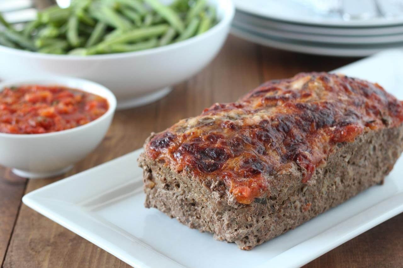 Italian Meatloaf with Marinara Parmesan Crust (glutenfree, paleo)