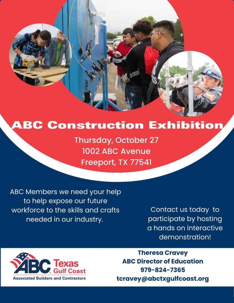 ABC Texas Gulf Coast Construction Exhibition Oct 27 Freeport, TX