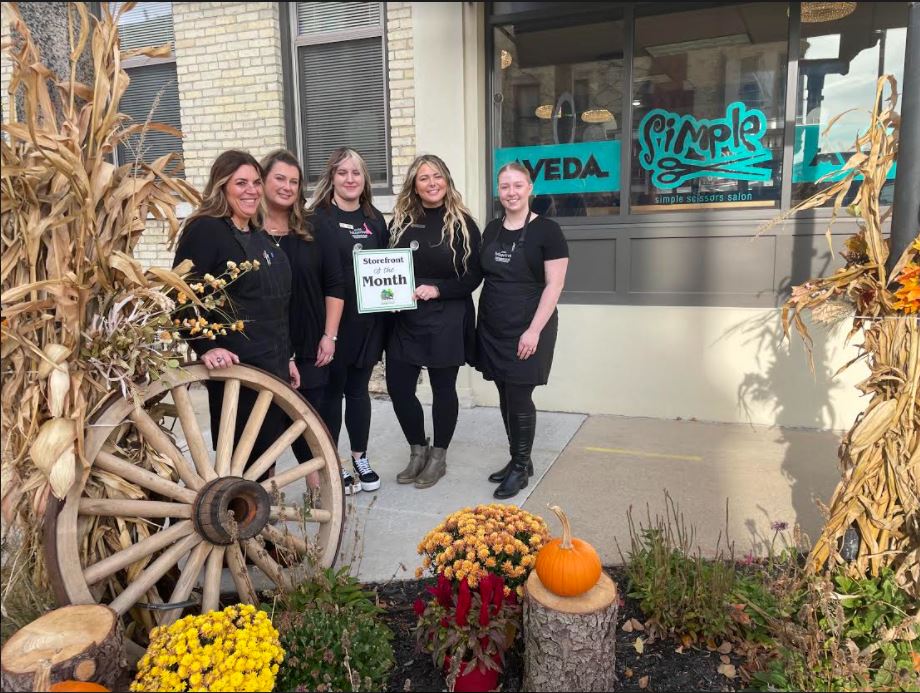 Terrace decorated with harvest theme Downtown Janesville, Wisconsin