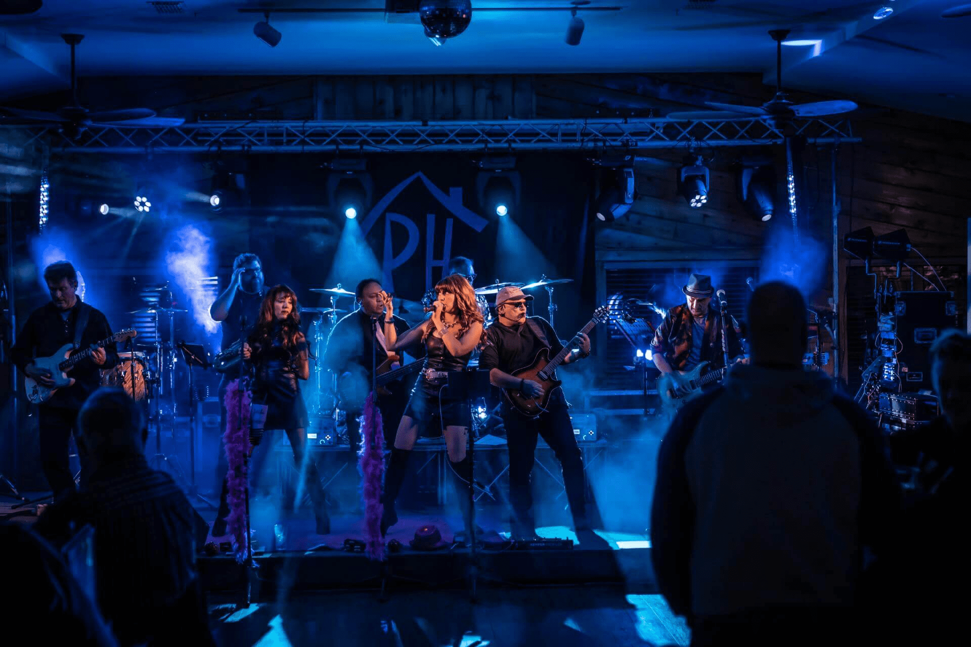 Music at the Marv Pink Houses Downtown Janesville, Wisconsin