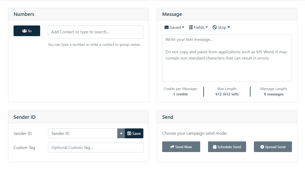 Send SMS How to send an SMS message FastSMS