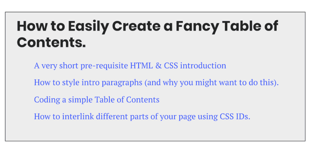 How to Create a Snazzy Table of Contents [Easy CSS Tutorial] Do You