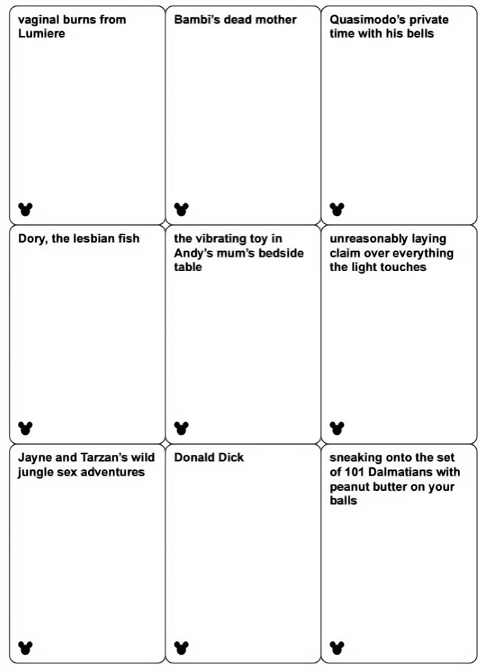 Disney 'Cards Against Humanity' Are About To Be Released And OMG Do You Remember?