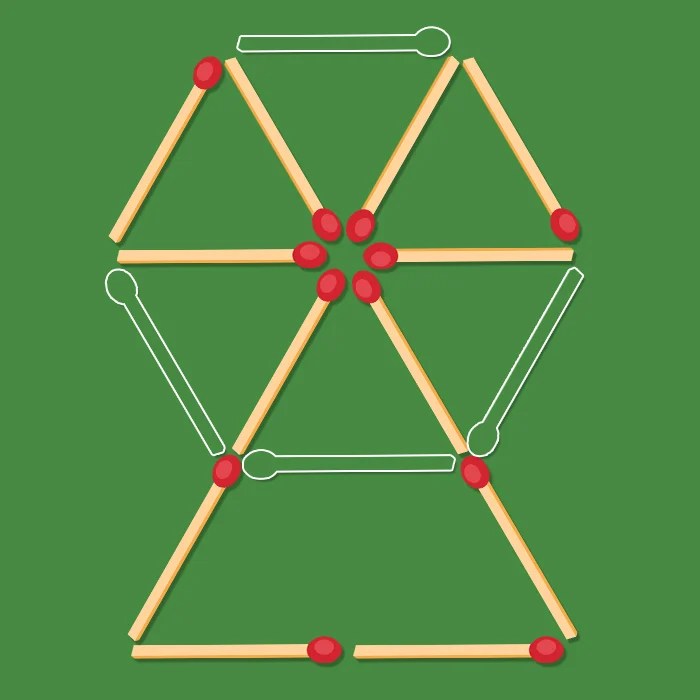 Move 4 Matchsticks to Turn this Wheel into 3 Triangles Page 2 of 2