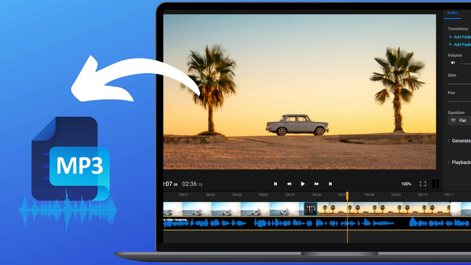 Extract audio from MP4 online Fast & easy Flixier