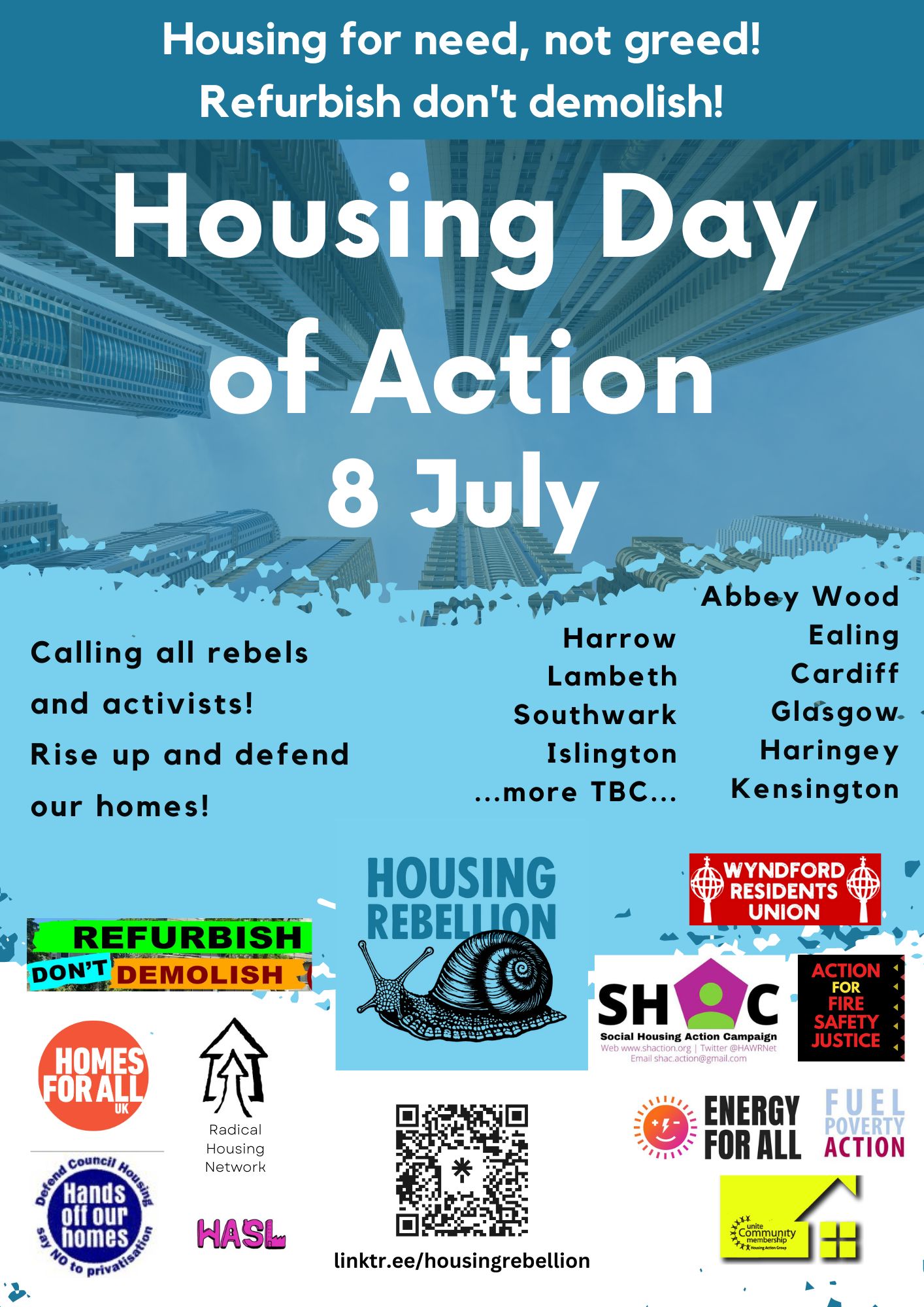 Housing Day of Action 8th July DPAC