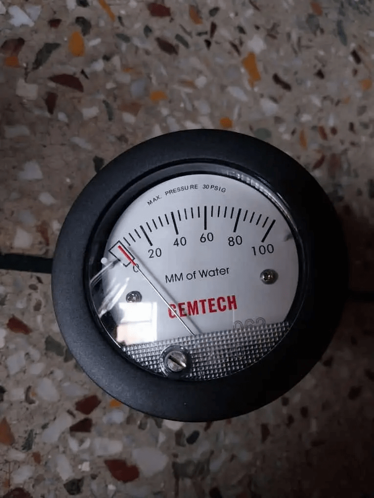 Mini Differential Pressure Gauge GEMTECH Range 025 MM D. P