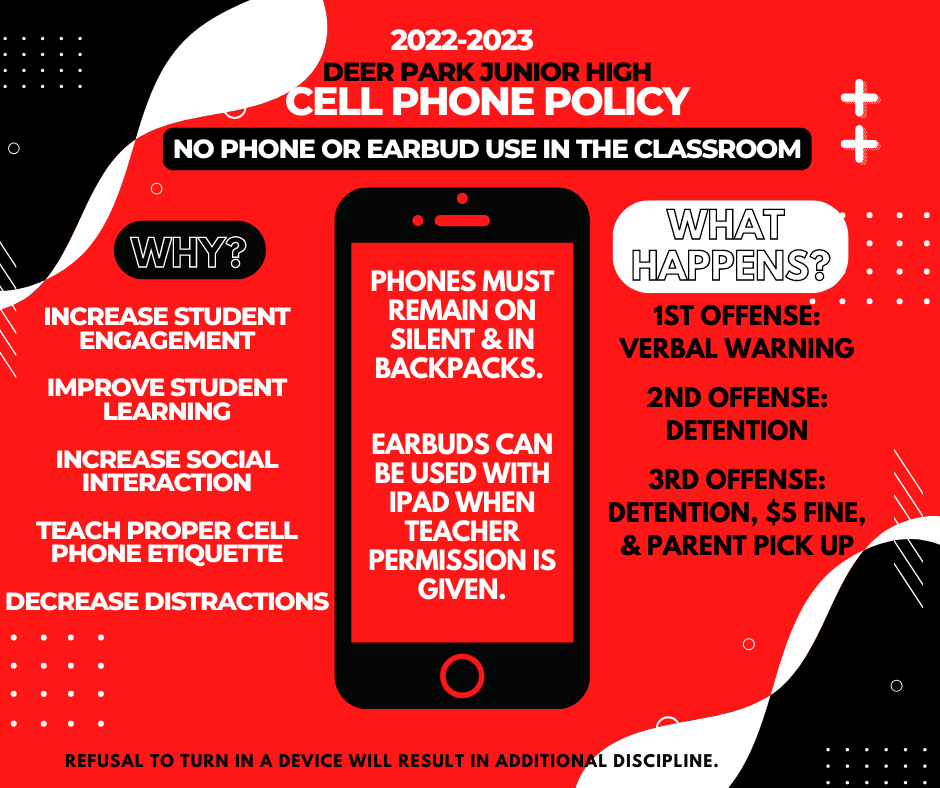 Cell Phone Policy 202223 Deer Park Junior High