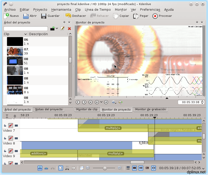 Kdenlive, un completo editor de video DPLinux