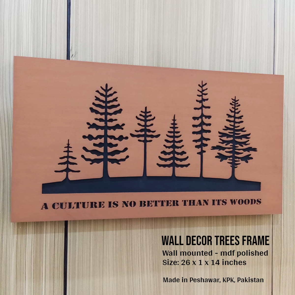 Peshawar Large Decorative Tree Frame with quote Home and living