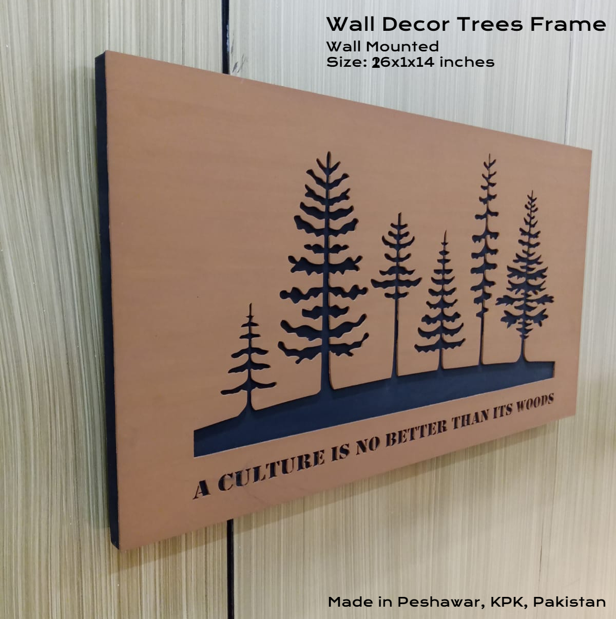 Peshawar Large Decorative Tree Frame with quote Home and living