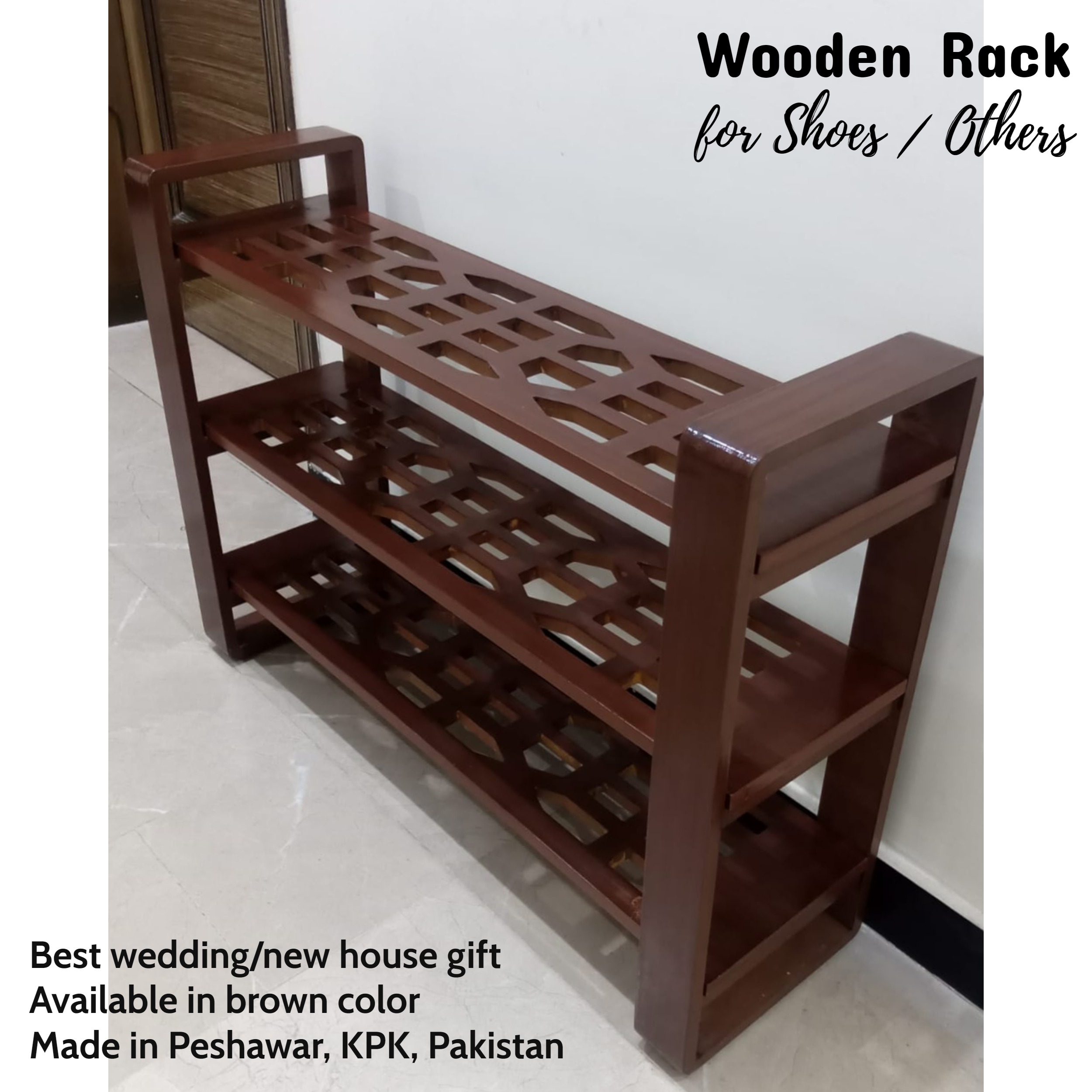 Wooden Shoe Rack / Decoration Rack, Wedding Gifts, Home Décor Items in